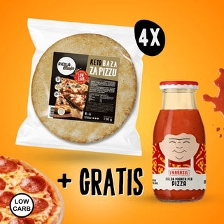 Paket KETO pizza po vašem ukusu + GRATIS umak