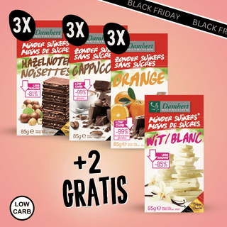 Paket belgijskih low carb čokolada + 2 GRATIS