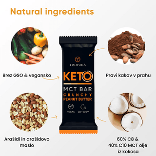 KETO MCT ploščica z arašidovim maslom 50 g Tulipans